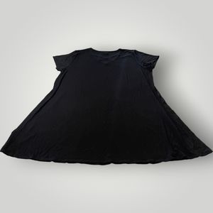 NWT Cupio Woman Stretch Black Dress PLUS 1X Full Swing Design Below Knee V-Neck